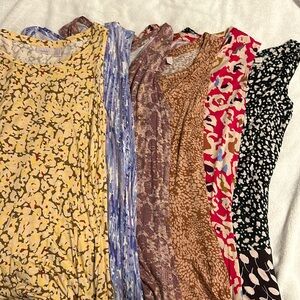 Bundle of Six L LOGO Layers Sleeveless Long Line Tunic Layering Tanks